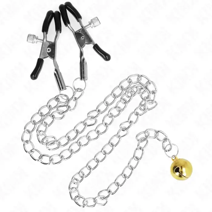 KINK Chain Nipple Clamps with Bell 30 cm – Adjustable Metal Design