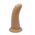 Briaunotas XL blizgus kūno spalvos dildo su siurbtuku – 30 cm (12″) — Nuotrauka 5