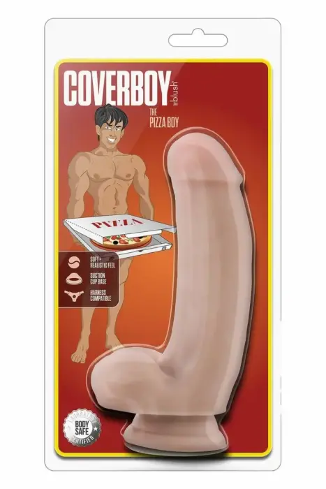 COVERBOY The Pizza Boy – anatomical PVC dildo with suction cup – skin tone – 17.7 cm