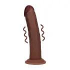 Dual Density izliekts reālistisks vibrējošs dildo ar piesūcekni – 20.3 cm (8″) – brūns — Foto 7