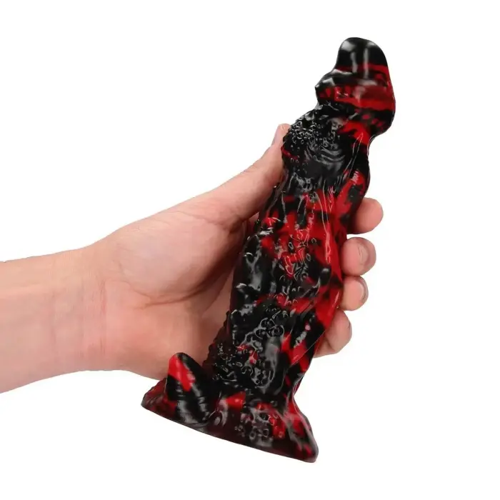 Fiction Cock Hell Night Fiend – liquid silicone fantasy dildo – red/black – 18 cm