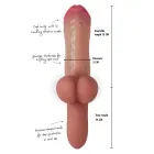 Pierced Punisher vibruojantis dildo – kūno spalva — Nuotrauka 5