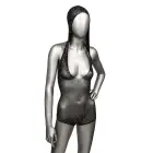 Radiance Hooded Deep V Bodysuit – Black – One Size — Photo 6