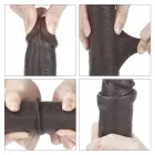 LoveToy Sliding Skin Dual Layer Dong – reālistisks dildo – TPE – melns – 22,9 cm — Foto 18