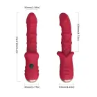 Dick Red 9 vibrācijas funkcija vibrators – 21.7 cm (8.5″) – sarkans Foto 2
