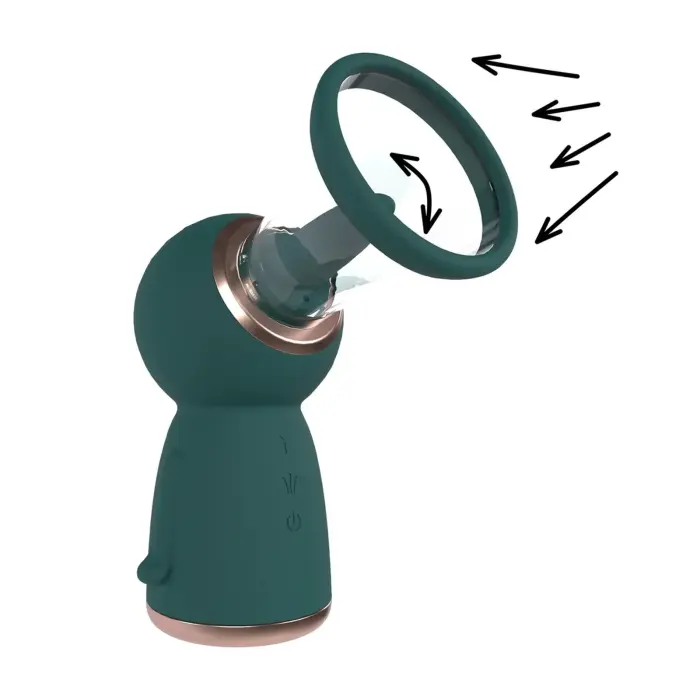 Exquisite uzlādējamais vulvas un krūšu sūknis – meža zaļš Foto 3