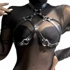 Subblime Leather Chest Accessory Black – Adjustable Unisex Harness One Size — Photo 2