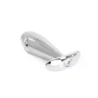 Steel Handle Buttplug with Clear Gem – 10 cm (3.9″) — Photo 1