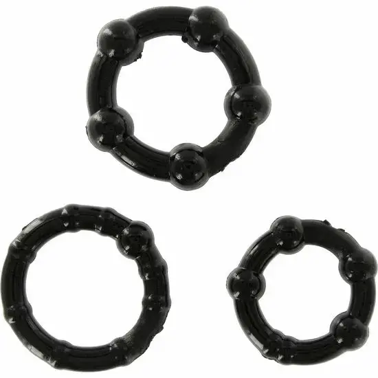 Seven Creations Set of 3 Black Silicone Support Rings – Assorted Sizes