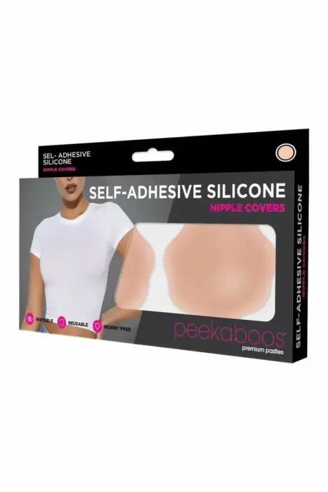 Peekaboos Self-Adhesive Silicone Nipple Covers – reusable skin covers – flesh – 6.3 cm