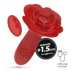 Romeo Thrusting Anal Rose Plug with Remote Control – 14.2 cm – Red — Photo 5