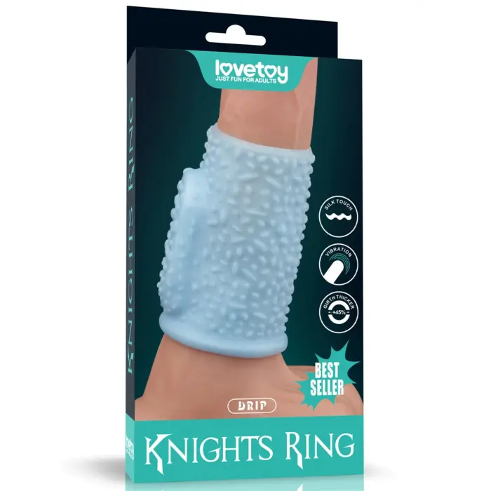 Vibrating Drip Knights Ring – vibrating cock ring with drip texture