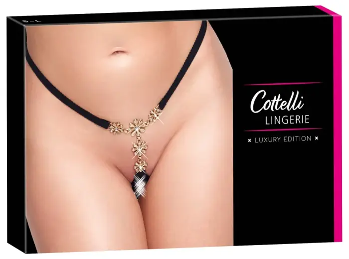 Cottelli LINGERIE lilledesainiga stringid – mustad – S-L