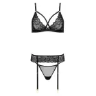THP108 3-Piece Lace Lingerie Set – Black – S/M — Photo 4