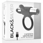 Black&Silver Cameron rechargeable vibrating cock ring – 10 modes – silver — Photo 5
