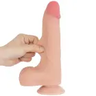 Sliding Skin dvigubo sluoksnių dildo – 21.5 cm (8.5″) – Kūno spalva — Nuotrauka 6