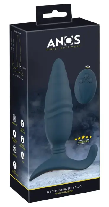 ANOS RC Liikuv anaaldildo – 15.8 cm (6.2″) – Must