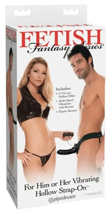 FFSFHOH vibrējošs strap-on dildo – 17 cm (6.7″) – melns
