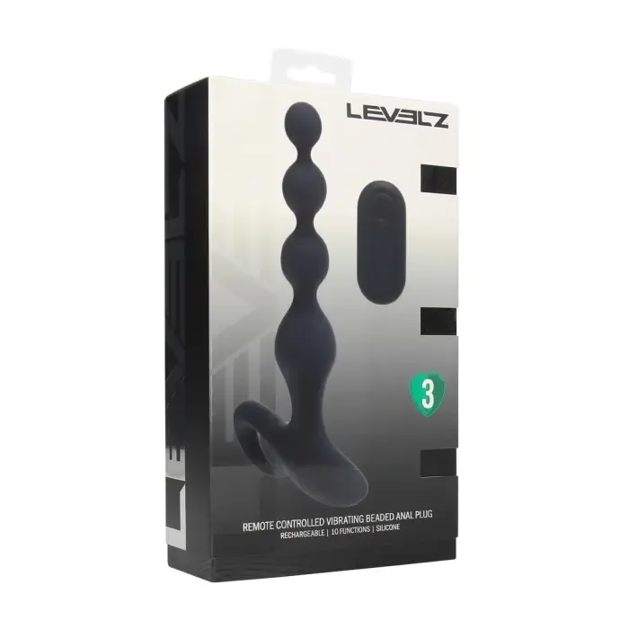 LEVELZ Beaded Vibrating Silicone Anal Device with Remote – Black