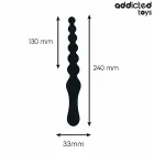 Addicted Toys silikona dubultais anālais masieris – 24 cm – Melns — Foto 4