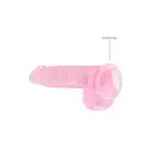 Reālistisks dildo ar sēkliniekiem un piesūcekni – 17 cm (6.7″) – Caurspīdīgs Foto 4