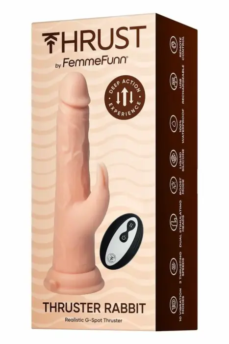 FemmeFunn Thruster Rabbit нюд – LIQUISILK™ – 10 режимов – пульт ДУ