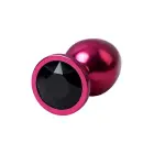 TOYFA metāla anālais spraudnis ar melnu dārgakmeni – Sarkans Foto 5