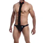 MOB Tuxedo Lace Thong – Black – S/M — Photo 5