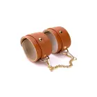 Blaze Elite Faux Leather Ankle Cuffs – Cognac — Photo 3
