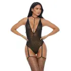 Sweet Dot bodysuit with garter belt – Black – XL — Photo 2