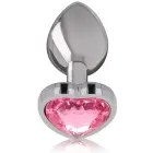 INTENSE Aluminum Metal Plug Pink Heart L – 9 cm – Silver — Photo 2