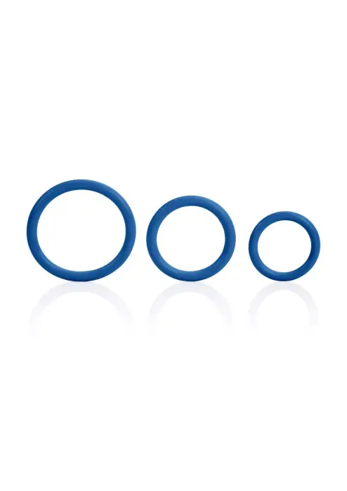 Tri-Rings Cock Ring Set – Blue
