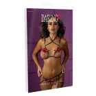 Roses Bra and Crotchless Panty Set – Black – L/XL — Photo 2