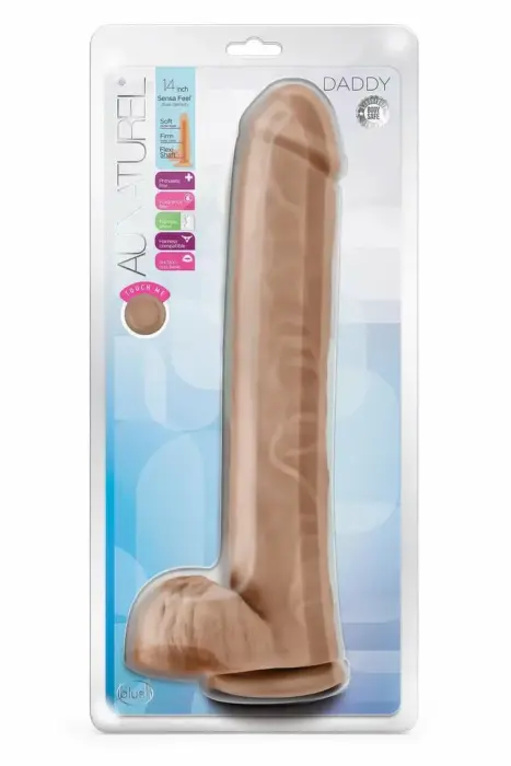 Blush Au Naturel Daddy divslāņu dildo ar piesūcēju – 35,6 cm, mokas