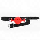 KINK Silicone Ball Gag Red M – Adjustable Strap 35-51 cm, 4.5 cm Ball — Photo 3