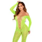 Crotchless Footless Mesh Bodysuit – Green – One Size — Photo 3