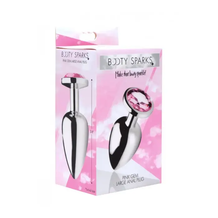 Анальная пробка с розовым камнем – L – Pink