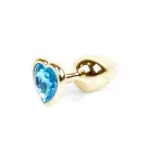 Plug-Jewellery Gold sirds formas anālais spraudnis – 7 cm – Zils — Foto 6