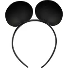 Coquette Chic Desire vegan leather mouse ears headband – black — Photo 3