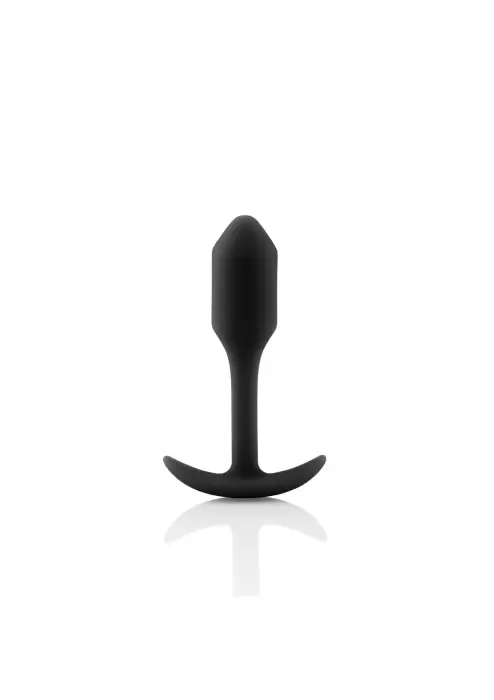 B-Vibe Snug Plug 1 – Analinis kištukas su svoriu pradedantiesiems – Juodas