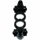 Baile Sweet Ring Double Rabbit двойное вибрирующее силиконовое кольцо – черный — Фото 2