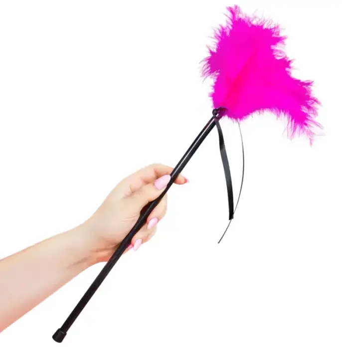Secretplay Pink Feathers 40 cm roosa sulgedega kõditur