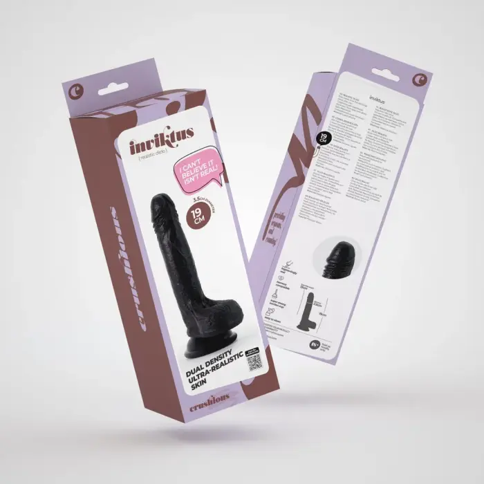 Inviktus - vedelast silikoonist dildo – 19 cm (7″) – must