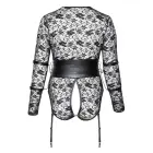 Cottelli Bondage Long Sleeve Lace Bodysuit with Rose-Gold Accents – Black – 3 XL — Photo 8