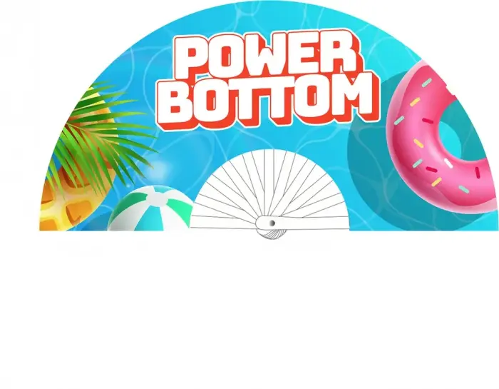 Power Bottom – decorative hand fan – multicolour – 64 cm