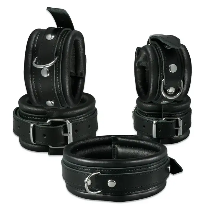 Leather Anklecuffs Black - 5 cm Photo