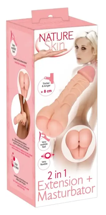 Nature Skin 2in1 pikendaja ja masturbaator – nahavärv