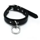 Black Leather Collar with Big O-Ring — Photo 1