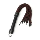 Hidden Desire Genuine Leather Knot Flogger – Black/Red — Photo 1