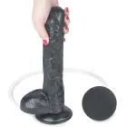 LoveToy Squirt Extreme Dildo – realistiškas dildo – PVC – juodas – 25,4 cm — Nuotrauka 6